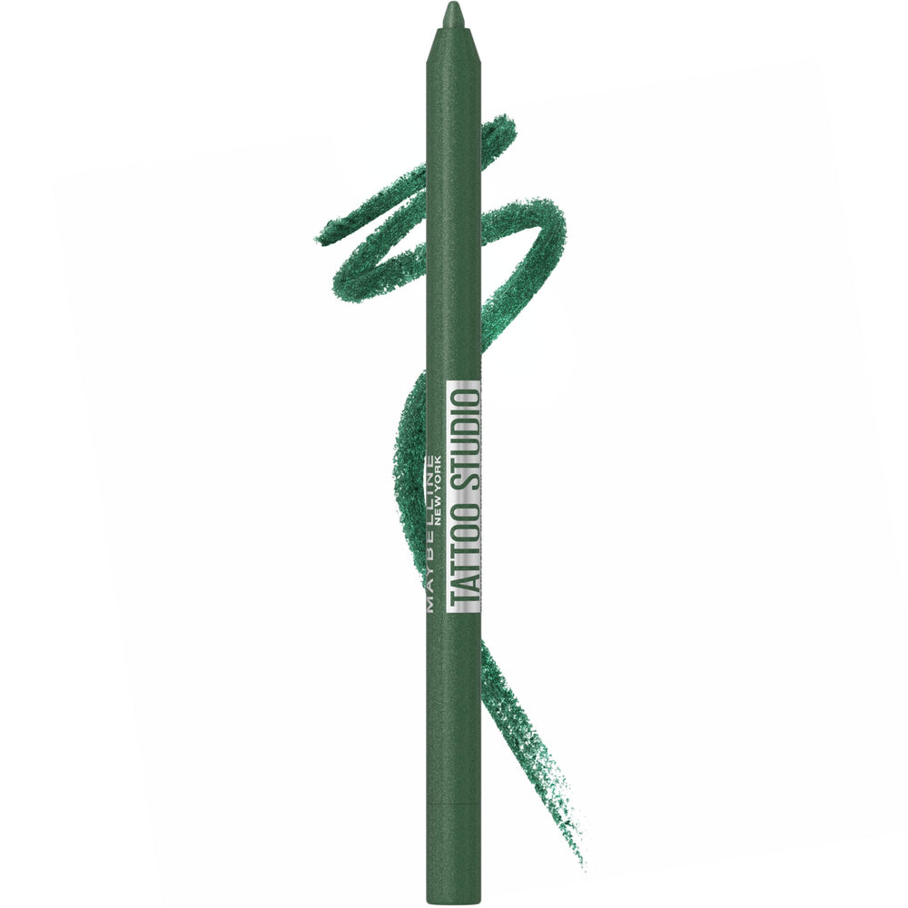 Maybelline Tattoo Studio: lápiz gel ocular verde cazador para delineado duradero.