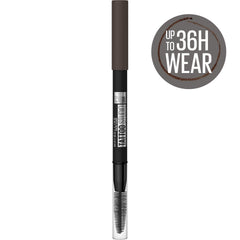 Cepillo spoolie integrado de Maybelline TattooStudio para difuminar y lograr cejas naturales.