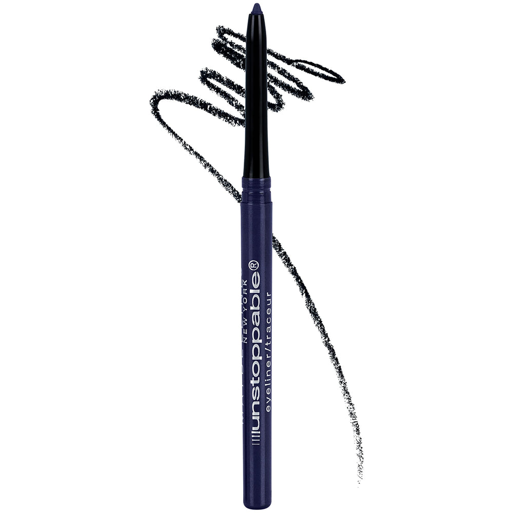 Maybelline Unstoppable delineador azul Sapphire con punta autoafilable para definición precisa todo el día.