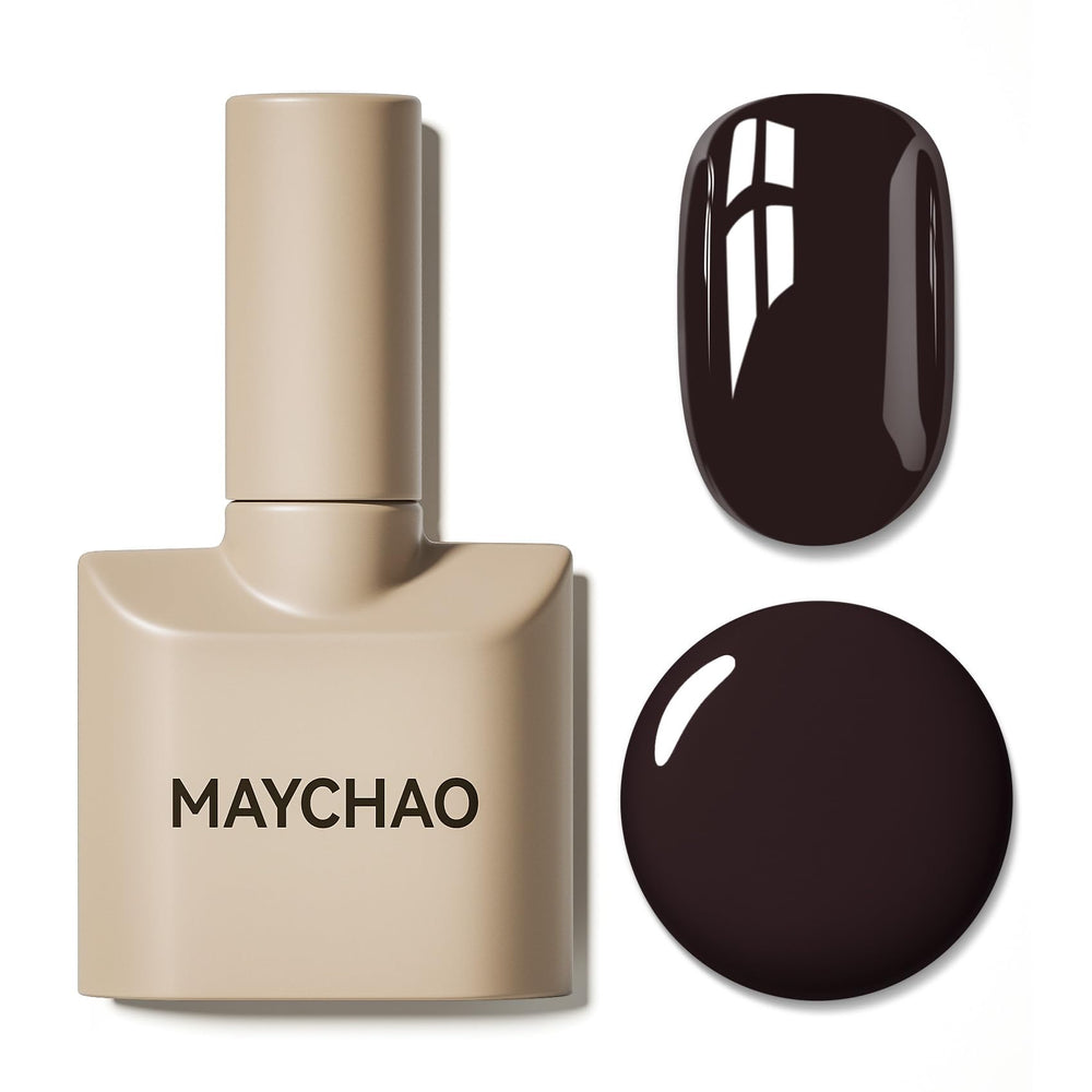 MAYCHAO esmalte gel 15ml marrón oscuro, botella frontal para color intenso y duradero