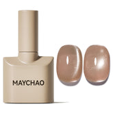 Maychao Cat Eye Nude: esmalte gel nude con efecto cambiante para uñas elegantes.