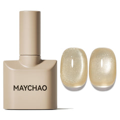 MAYCHAO ojo-gato 15ml: esmalte con imán para elegante efecto champán oro y brillo