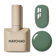 MAYCHAO esmalte gel verde salvia 15 ml, color elegante y duradero para uñas diarias.