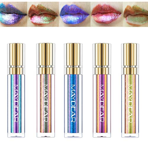 Maydear Camaleón Labial: set de 5 colores con pigmentación intensa para un look audaz.