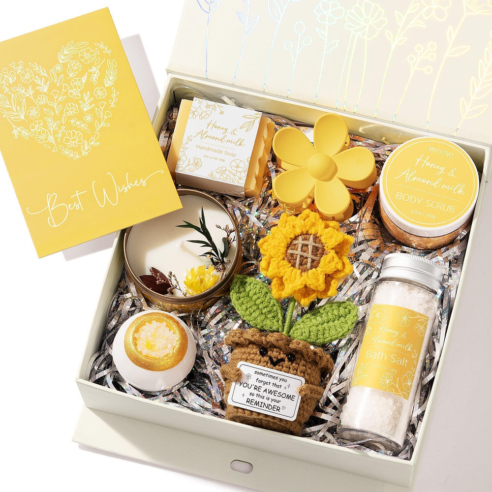 MAYICIVO tournesol tricoté, accessoire doux parfait pour la détente à la maison.