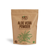 MB Herbals Aloe Vera Polvo: embalaje compacto para hidratación suave y uso en mascarillas.
