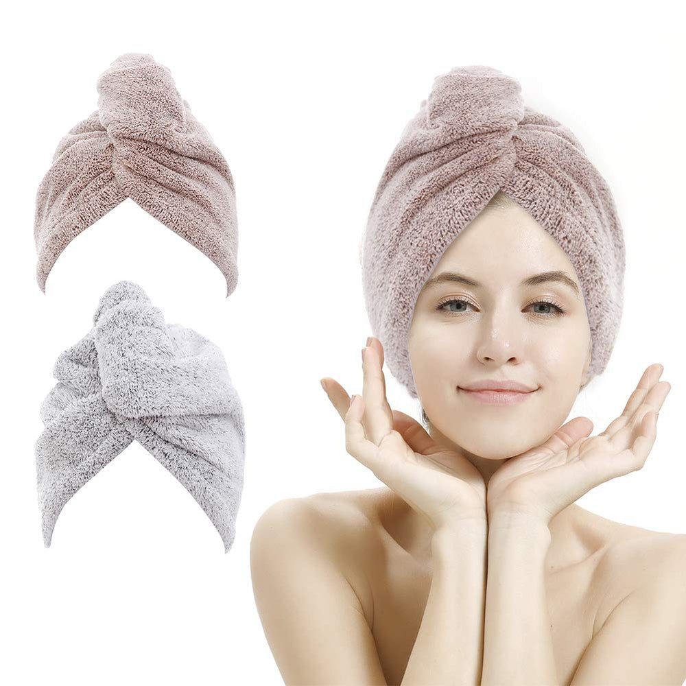 M-bestl toalla para cabello con microfibra y botones para secado rápido