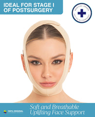 M&D cinta mentonera postquirúrgica: soporte estable para contorno facial.