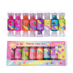 Mebtmel kids candy shapes lip gloss pack offers safe shimmer and easy cleanup
