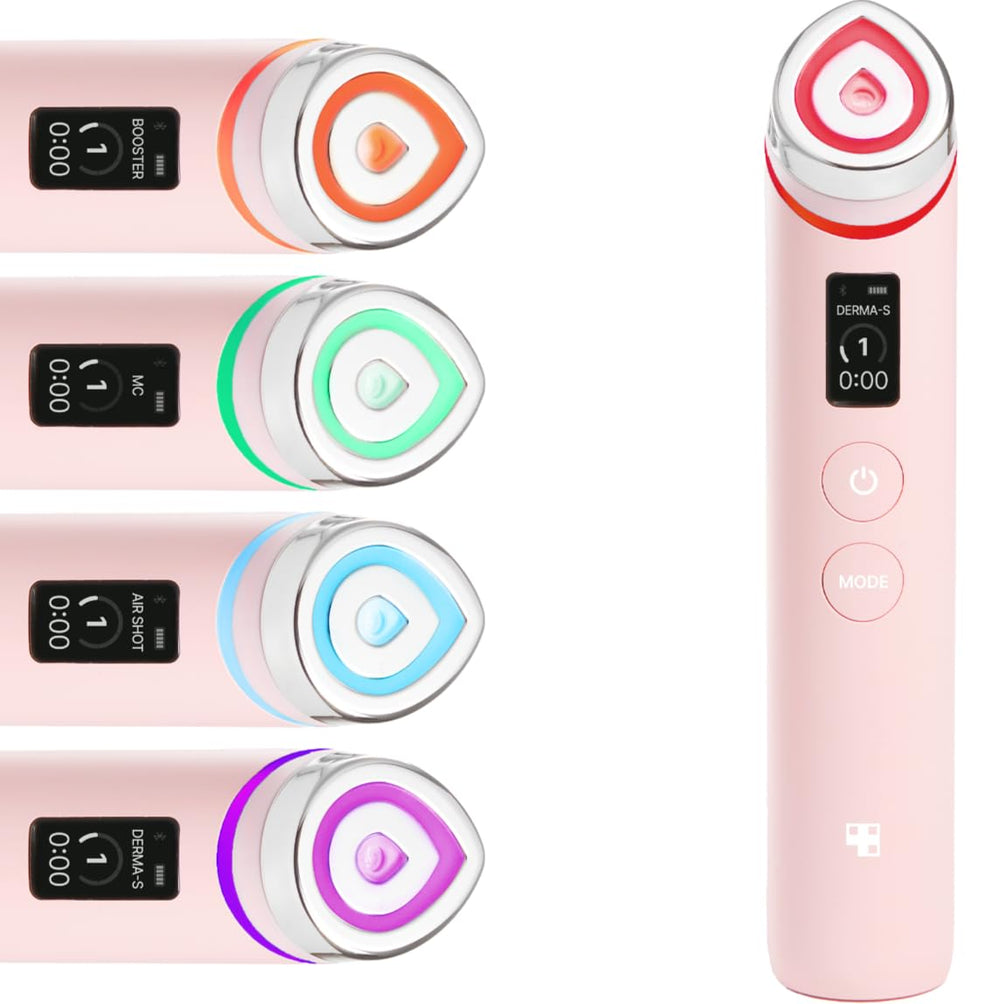 Medicube Age-R Booster Pro Rosa frente; diseño compacto para uso diario.