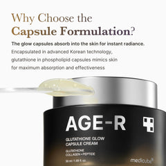 Cápsulas encapsuladas de Medicube AGE-R mejoran absorción y luminosidad.