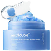 Medicube Crema Cápsula con ácido hialurónico en envase, presentación para hidratación profunda.