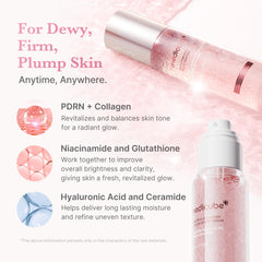 Medicube Pink PDRN, efecto niebla suave para refrescar y mantener la hidratación.