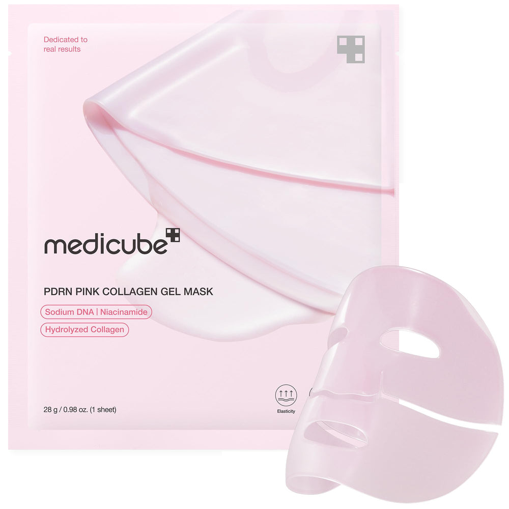 mascarilla-jalea-rosa medicube con salmon dna-pdrn para absorción suave y brillo saludable.