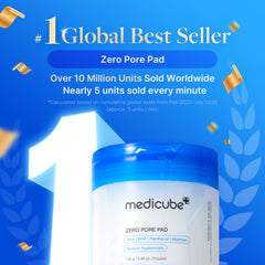 Medicube Zero Pore Pad 2.0, lado grabado, exfoliación suave para poros refinados.