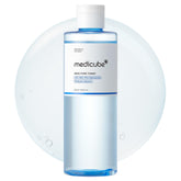 medicube Zero Pore Toner, botella azul, hidratación rápida para la piel.