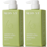 Medix 5.5 Loción Coco Miel Manuka en botella, hidratación duradera.