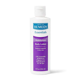 Loción corporal Medline Remedy Essentials sin fragancia en botella de 8 oz, hidratación suave.