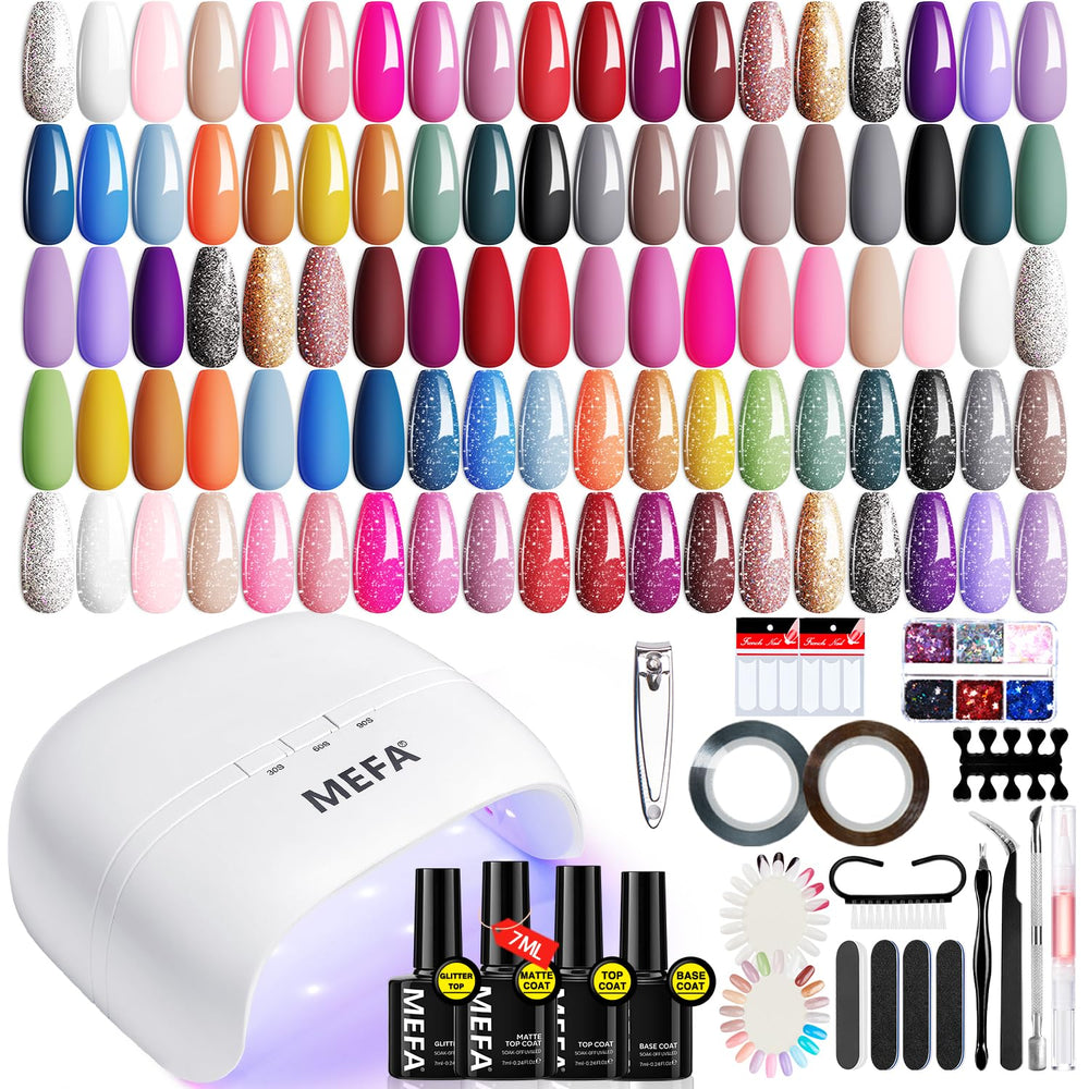 MEFA kit gel con lámpara UV de 72W para manicura rápida en casa