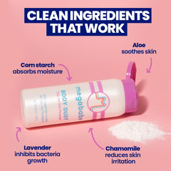 Megababe polvo corporal: protección anti irritación para zonas sensibles y ropa.