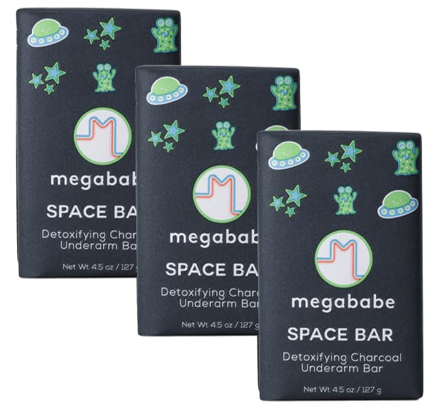 Megababe Space Bar: jabón axilas detox carbón, ayuda a eliminar olores y desintoxicar la piel.