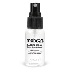Mehron Barrier Spray: botella-1oz para fijar maquillaje todo el día.