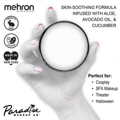 Mehron Paradise AQ Pro colores intensos para rostro y cuerpo, ideal para escenarios.