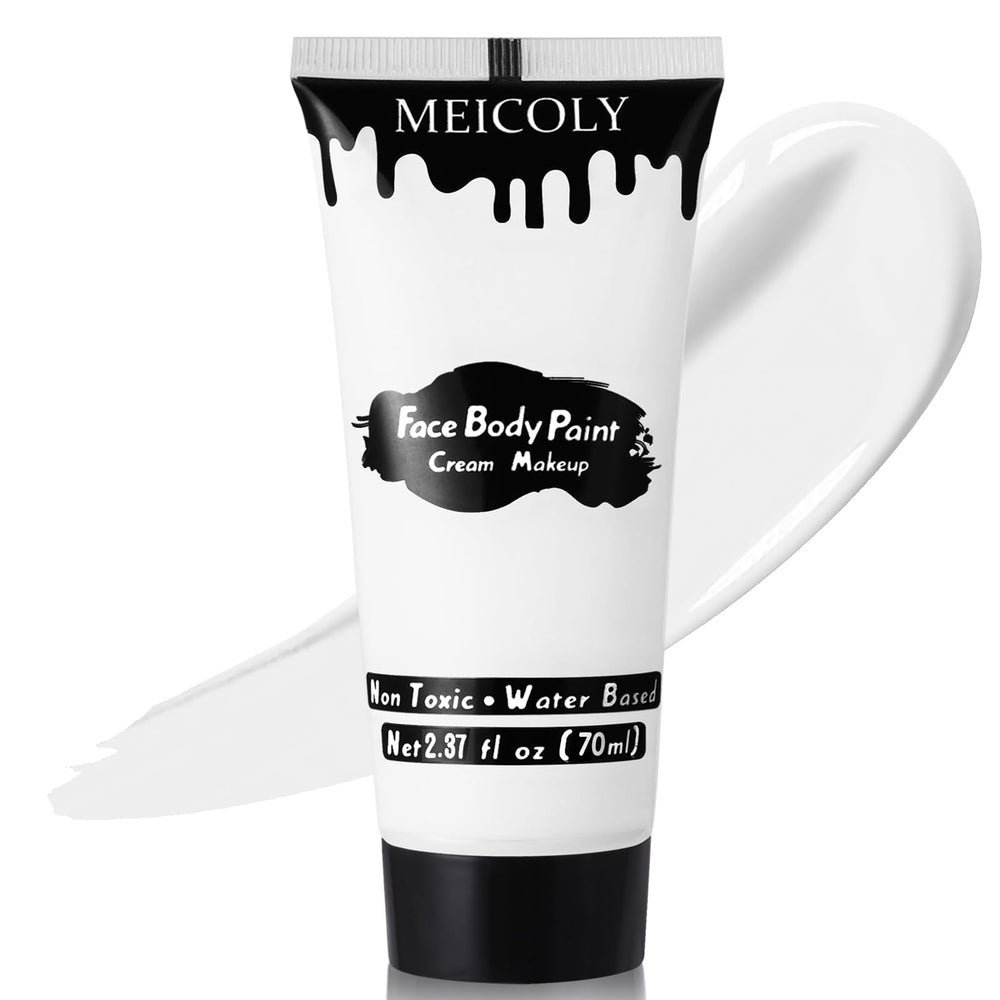 Pintura MEICOLY blanca crema para cara y cuerpo con alta pigmentación.