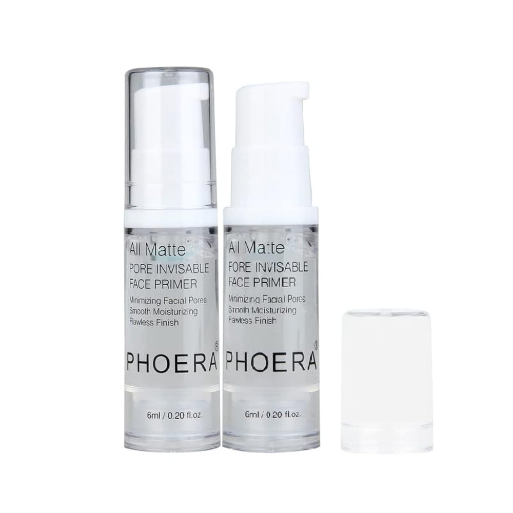 Meifen Phoera Face Primer bottle close-up, mattifying base for longer-lasting makeup.