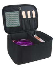 Meiiy bolsa kit depilación con compartimentos para ceras y herramientas, organización eficiente