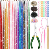 MEIYOU kit-lentejuelas-cabello: 6800 hebras para brillo duradero y colores vibrantes.
