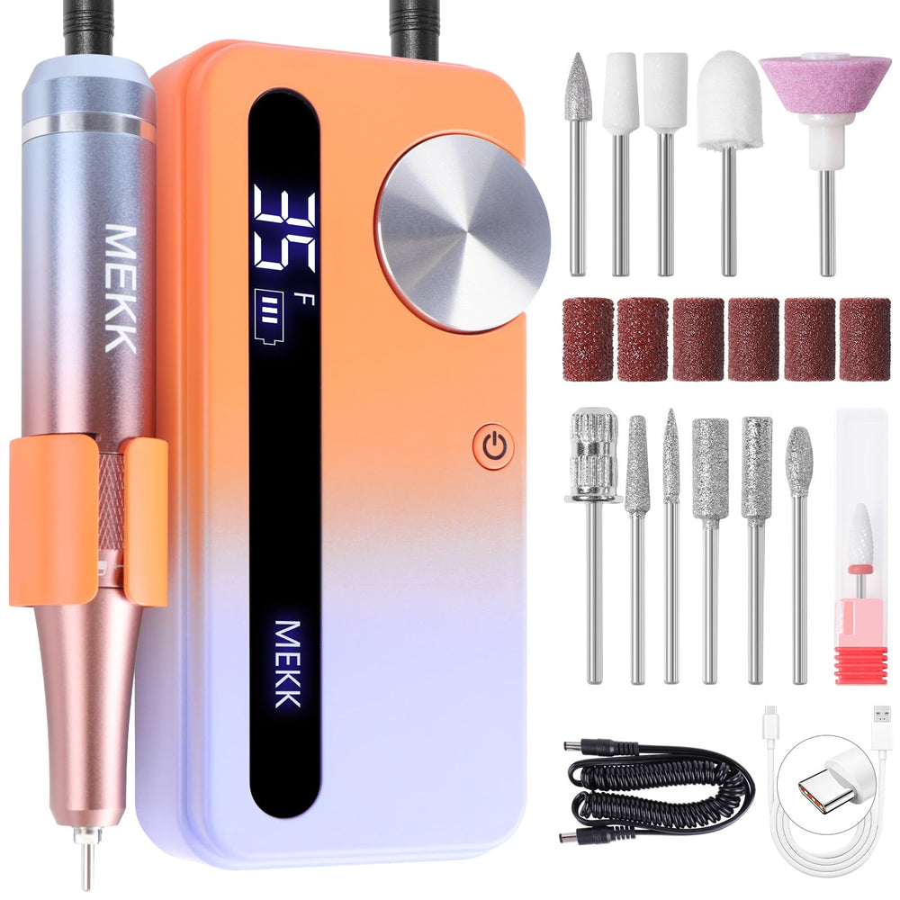 MEKK lima eléctrica para uñas, 35000RPM, precisión y control.