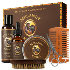 Botella de lavado de barba Melanin Kings para una limpieza suave.