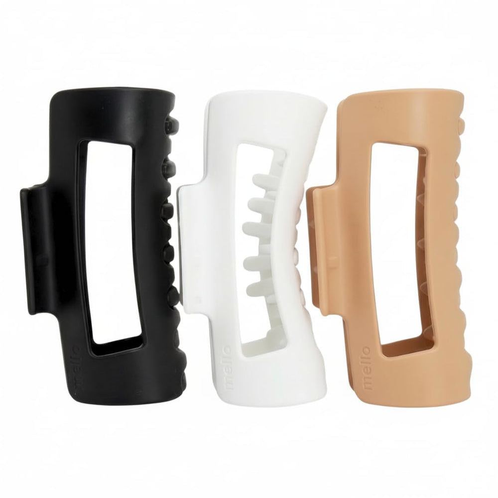 MELLO clip cabello negro, agarre suave sin pellizcos