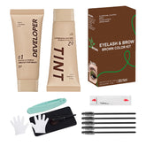 MELLUCCI kit coloración cejas y pestañas marrón para un acabado natural.