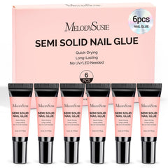 MelodySusie empaque de pegamento para uñas semi sólido, listo para uso en casa