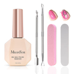 MelodySusie Kit quitar esmalte gel 15ml facilita una manicura rápida en casa.