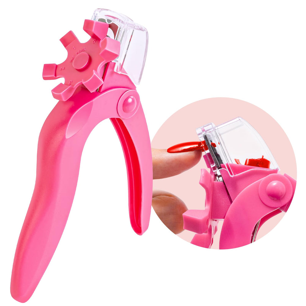 MelodySusie cortauñas acrílicos rosa, mango ergonómico para agarre cómodo.