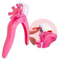 MelodySusie cortauñas acrílicos rosa, mango ergonómico para agarre cómodo.