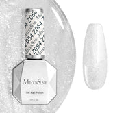 MelodySusie esmalte gel blanco con destellos, brillo duradero para uñas.