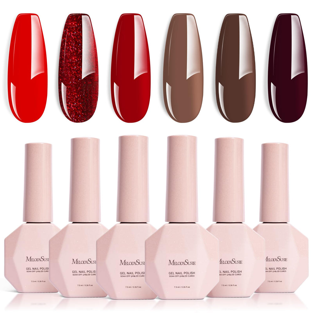 MelodySusie esmalte gel burdeos brillo para manicura duradera