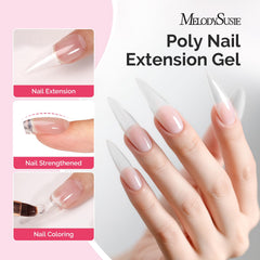 Aplicación suave de MelodySusie gel poligel para uñas duraderas.