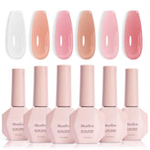 MelodySusie Jelly Gel: esmalte translúcido para uñas con seis colores.