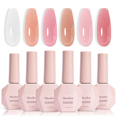 MelodySusie Jelly Gel: esmalte translúcido para uñas con seis colores.