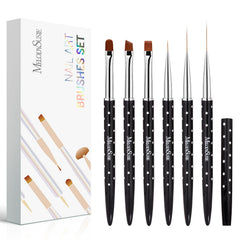 MelodySusie: juego de 6 brochas para uñas, diseño preciso en casa.