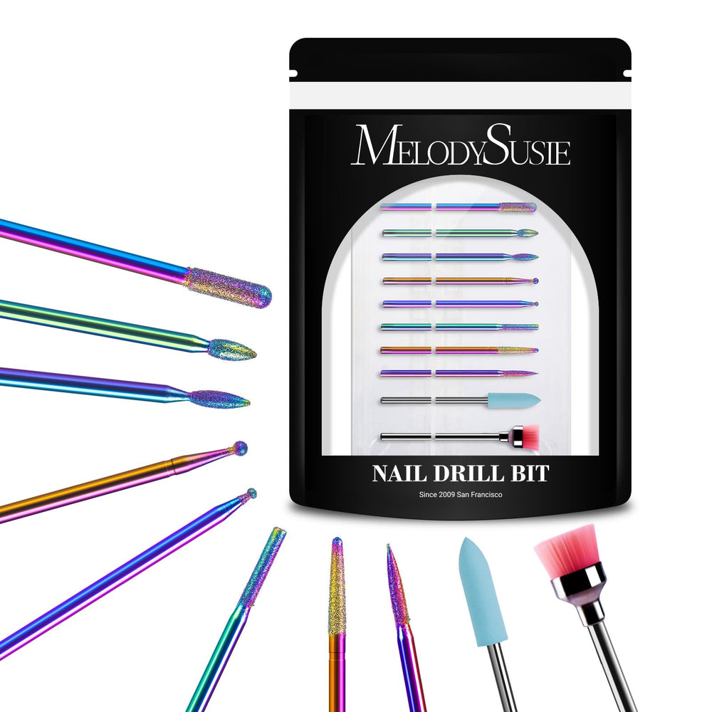 MelodySusie kit taladro uñas 10 piezas para limar y remover uñas