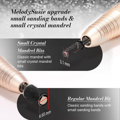 Mandril MelodySusie de 3.1 mm para fijar bandas y lijado fino.