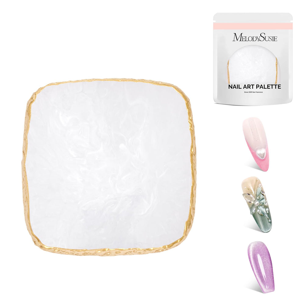 MelodySusie paleta de resina para nail art, forma cuadrada, superficie amplia para mezclar colores.