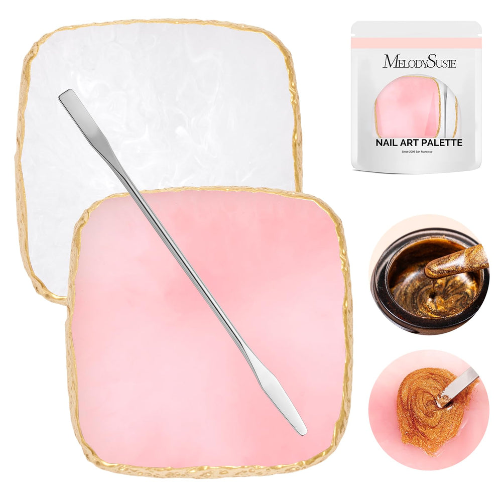 MelodySusie paleta resina cuadrada: mezcla colores con precisión para uñas.