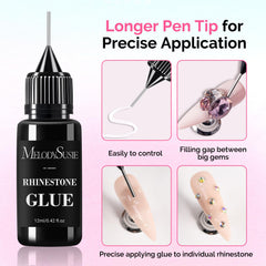 MelodySusie punta-pluma para uñas, aplicación precisa de gemas.